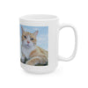 Cat Photo Ceramic Mug – Orange Tabby Portrait Coffee Cup (11oz, 15oz)
