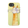 Cute Orange Cat Phone Case — Whimsical Long-Neck Cat Protective iPhone Cover