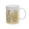 Stanley The Garden Cat Ceramic Mug — Cute Watercolor Floral Coffee Cup (11oz, 15oz)