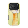 Cute Orange Cat Phone Case — Whimsical Long-Neck Cat Protective iPhone Cover