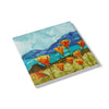 Ceramic Coaster — Watercolor California Poppies Beach Scene