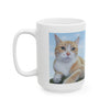 Cat Photo Ceramic Mug – Orange Tabby Portrait Coffee Cup (11oz, 15oz)