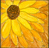 Black-Eyed Susan Close-Up — Original Alcohol Ink Painting on 4x4 Ceramic Tile