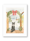 Border Collie Christmas Watercolor Art Print