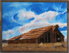 Williams Barn — Rusted Roof & Cloudy Sky Watercolor Art Print