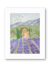 France in Bloom – Lavender Fields Watercolor Print by Claudia Buchanan