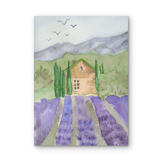 France in Bloom – Lavender Fields Watercolor Print by Claudia Buchanan