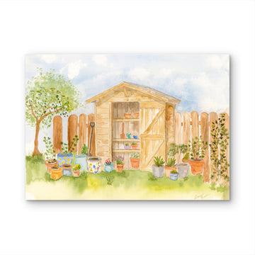 Garden Shed Watercolor Print by Claudia Buchanan