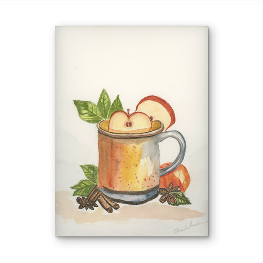 Hot Apple Cider on a Cold Night – Watercolor Print