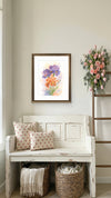 Purple & Salmon Iris Flowers – Watercolor Print