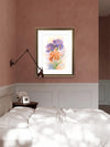 Purple & Salmon Iris Flowers – Watercolor Print