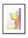 Jumper The Frog Whimsical Watercolor Print