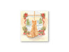 Orange Tabby Cat Watching for Christmas Company Watercolor Art Print