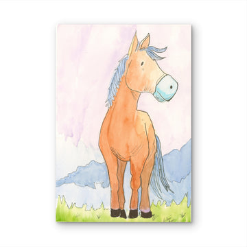 Happy Pony Whimsical Watercolor Print