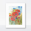 Red Poppies & Blue Cornflowers — Wildflower Field Watercolor Art Print