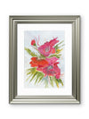 Modern Abstract Poppies — Red & Magenta Watercolor Art Print