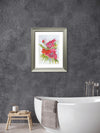 Modern Abstract Poppies — Red & Magenta Watercolor Art Print