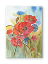 Red Poppies & Blue Cornflowers — Wildflower Field Watercolor Art Print