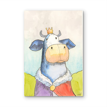 Royal Bull Whimsical Watercolor Print