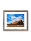 Williams Barn — Rusted Roof & Cloudy Sky Watercolor Art Print
