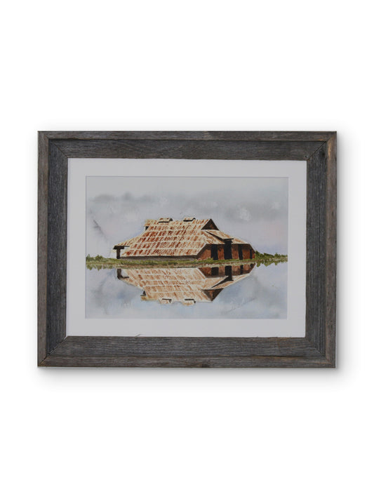 Seaver Barn, Cecil Ranch — Historic Colusa County Watercolor Original