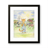 Orange Tabby at the Country BBQ — Watercolor Print