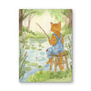 Tabby Cat Fishing at the Pond — Original Watercolor Painting