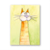 Whimsical Yellow-Orange Cat Watercolor Print