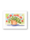 Summer Red Geraniums — Watercolor Floral Art Print by Claudia Buchanan