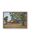 Original Fiber Art Wall Hanging of the Sutter Buttes  — Barn Wood Frame | Mixed Media by Claudia Buchanan