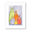 Funny Bunnies Whimsical Watercolor Print
