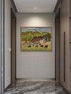 Colusa County Foothills — Original Framed Textile Fiber Art Wall Hanging by Claudia Buchanan
