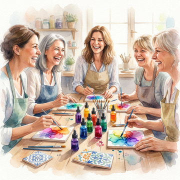 Alcohol Ink on Tile Painting Class