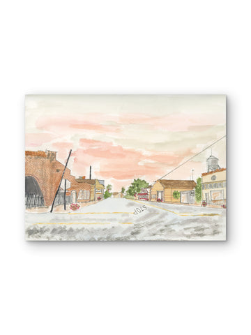 Maxwell, California — Oak Street Watercolor Art Print