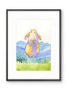 Mountain Goat Whimsical Watercolor Print