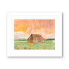 Rusty Roof Barn at Sunset — Northern California Watercolor Art Print