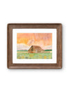 Rusty Roof Barn at Sunset — Northern California Watercolor Art Print