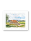 Sonoma County Barn & Vineyard — Wine Country Watercolor Art Print