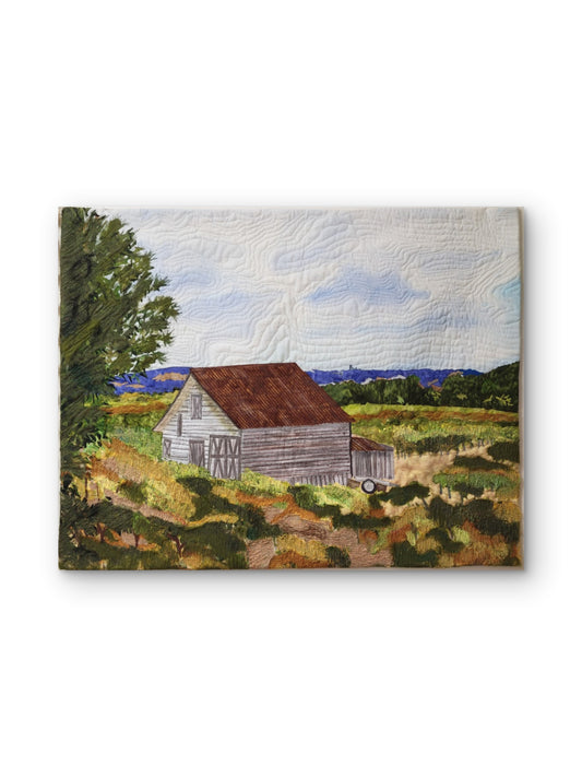 Sonoma County Wine Country — Original Framed Textile Fiber Art Wall Hanging by Claudia Buchanan