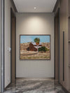 Summer in the Sutter Buttes — Original Framed Textile Fiber Art Wall Hanging by Claudia Buchanan