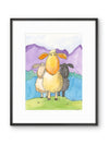Three Little Lambs Whimsical Watercolro Print