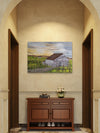 Spring in Sonoma Wine Country — Original Framed Textile Fiber Art Wall Hanging by Claudia Buchanan